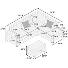 Load image into Gallery viewer, Contemporary Sectional Set With Right Arm Chaise, Left Arm Sofa With USB Port, Storage Ottoman