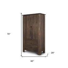 Load image into Gallery viewer, 40" Solid Wood Curio Cabinet With Two Doors And Three Drawers - Dark Brown