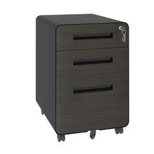 Load image into Gallery viewer, 3-Drawer Mobile File Cabinet With Lock, On Casters, Holds A4/Letter Files