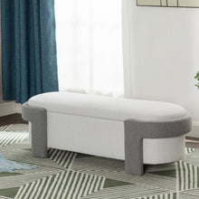 Load image into Gallery viewer, Large Versatile Storage Ottoman Bench: Spacious, Durable, Stylish - White / Light Gray
