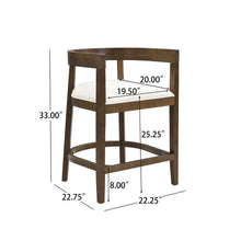 Load image into Gallery viewer, Modern Rubberwood Counter Stool Set With Upholstered Seats