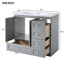 Load image into Gallery viewer, Shaker Free Standing Bathroom Vanity Cabinet With Sink, Soft Close Drawers, Soft Close Doors