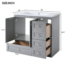 Load image into Gallery viewer, Shaker Free Standing Bathroom Vanity Cabinet & Sink, Soft Close Drawers, Soft Close Doors