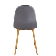 Load image into Gallery viewer, Velvet Steel Dining Side Chairs (Set of 4) - Gray / Oak