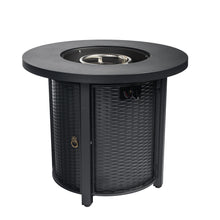 Load image into Gallery viewer, Propane Round 40000Btu Fire Pit Table - Black
