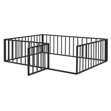 Load image into Gallery viewer, Metal Floor Bed Frame With Fence And Door