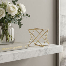 Load image into Gallery viewer, Open Geometric Tabletop Sculpture (635381) - Gold