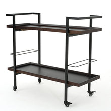 Load image into Gallery viewer, Modern Industrial Bar Cart With Shelving And Casters