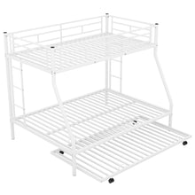 Load image into Gallery viewer, Bunk Bed With Steel Frame And Trundle, 2 Side Ladders