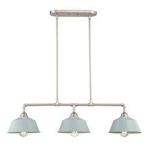 Load image into Gallery viewer, Kitchen Island Three Light Metal Dimmable Chandelier With Light Shades - Nickel