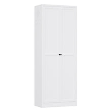 Load image into Gallery viewer, Kitchen Pantry Cabinet With Doors, Heavy-Duty Freestanding Storage Organizer With 5 Adjustable Shelves, Tool Free Assembly - White