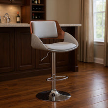 Load image into Gallery viewer, 43" Swivel Low Back Adjustable Height Bar Chair - Gray / Silver