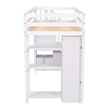 Load image into Gallery viewer, Loft Bed With Storage Drawers, Desk And Stairs With Shelves