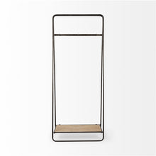 Load image into Gallery viewer, Pipe Metal And Wood Shelf Hall Tree - Black