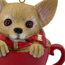 Load image into Gallery viewer, Dog Christmas Figurine - Brown / Red
