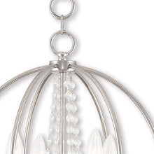 Load image into Gallery viewer, 19" Four Light Dimmable Chandelier With Shades - Silver