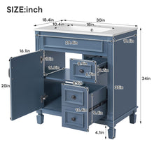 Load image into Gallery viewer, Bathroom Vanity With Sink, Cabinet With 2 Drawers And Adjustable Shelf