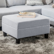 Load image into Gallery viewer, Contemporary Ottoman Footstool With Tufted Upholstery - Light Gray