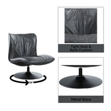 Load image into Gallery viewer, Piotr - Top Grain Leather Accent Chair With Swivel - Black