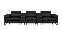 Load image into Gallery viewer, Top Grain Leather Reclining Metal USB Sofa (720342) - Black