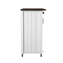 Load image into Gallery viewer, 35" Wood Rolling Kitchen Cart - Dark Brown / White