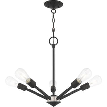 Load image into Gallery viewer, Five-Light Dimmable Chandelier With Shades - Black