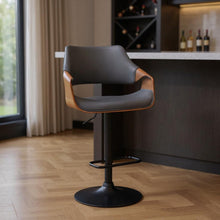 Load image into Gallery viewer, Iron Swivel Adjustable Height Bar Chair - Gray And Black
