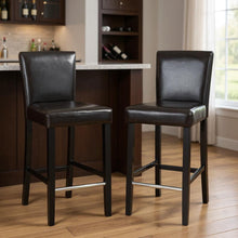 Load image into Gallery viewer, Faux Leather Bar Height Bar Chairs (Set of 2) - Brown / Black