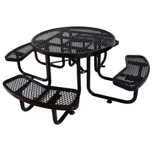 Load image into Gallery viewer, Round Outdoor Steel Picnic Table With Umbrella Pole