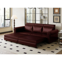 Load image into Gallery viewer, 3 In 1 Convertible Sleeper Sofa With Nailhead Trim & Rolled Arm
