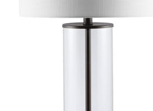 Load image into Gallery viewer, Table Lamp With Drum Shade - White / Antiqued Bronze