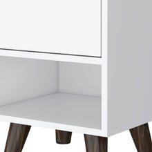 Load image into Gallery viewer, 19" One Drawer Faux Wood Nightstand - White
