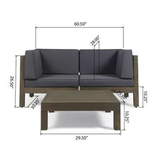 Load image into Gallery viewer, Brava - X Back 2 Seater Sectional Loveseat With Coffee Table