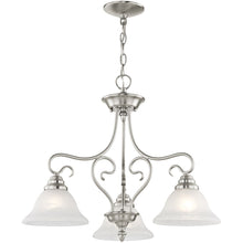 Load image into Gallery viewer, 21" Three Light Dimmable Chandelier With Shades - Nickel
