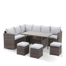 Load image into Gallery viewer, 7 Piece Outdoor Dining Set With Cushions, Modular Sectional Sofa And Table