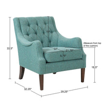 Load image into Gallery viewer, Qwen - Button Tufted Accent Chair With - Teal