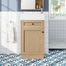 Load image into Gallery viewer, Bathroom Vanity With Reversible Resin Sink, Cabinet & Zinc Alloy Handles - Wood