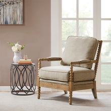 Load image into Gallery viewer, Arm Chair With Open Back Spindle Design, Padded Armrests