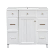 Load image into Gallery viewer, Bathroom Vanity With Ceramic Sink, Soft Close Doors, Adjustable Shelves