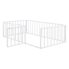 Load image into Gallery viewer, Metal Floor Bed Frame With Fence And Door