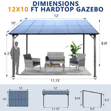 Load image into Gallery viewer, Wall Mounted Outdoor Pergola Gazebo, Heavy Duty Metal Awning With Roof