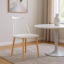 Load image into Gallery viewer, Metal Plastic Windsor Back Dining Side Chair - White / Natural