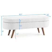 Load image into Gallery viewer, Ottoman Oval Storage Bench With Rubber Wood Legs