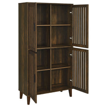Load image into Gallery viewer, Sakai - 4 Door Tall Accent Cabinet With Slatted Doors - Brown