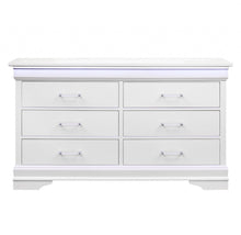 Load image into Gallery viewer, Solid Wood Six Drawer Double Dresser With Led - White