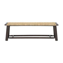 Load image into Gallery viewer, Farmhouse Modern Solid Wood Rattan Bench Multi Functional Design 59" Indoor & Covered Outdoor Bench - Walnut