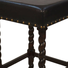 Load image into Gallery viewer, Faux Leather And Solid Wood Backless Bar Height Chair With Footrest 30" - Black