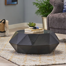 Load image into Gallery viewer, Modern Polygonal Coffee Table With Hammered Texture - Black