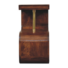 Load image into Gallery viewer, 24" Solid Wood Curved Nightstand - Chestnut And Gold