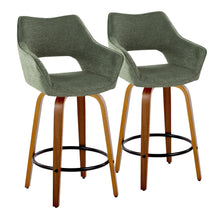 Load image into Gallery viewer, Mustang - Contemporary Fixed Height Counter Stool With Swivel With Round Footrest (Set of 2)